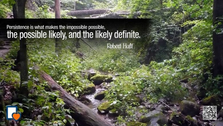 Persistence is What Makes the Impossible Possible, the Possible Likely, and the Likely Definite. -Robert Half