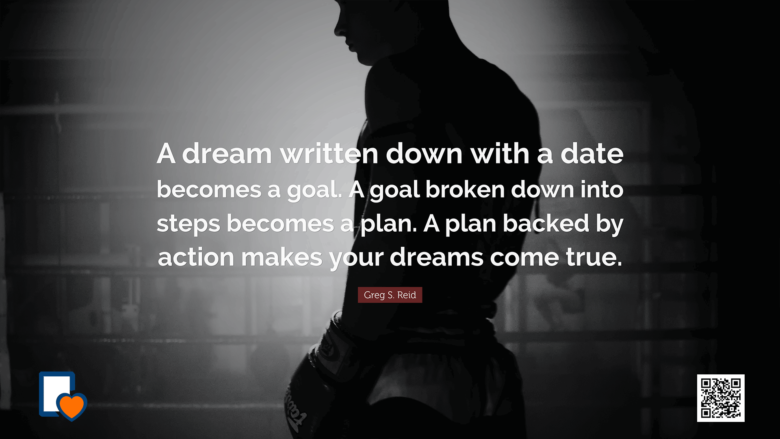 A dream written down with a date becomes a goal. A goal broken down into steps becomes a plan. A plan backed by action makes your dreams come true. -Greg S. Reid